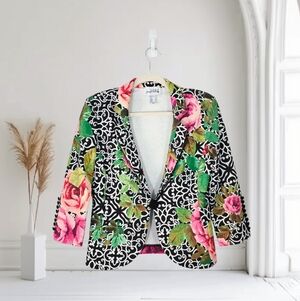JOSEPH RIBKOFF Floral Print Jacket Blazer Size 8